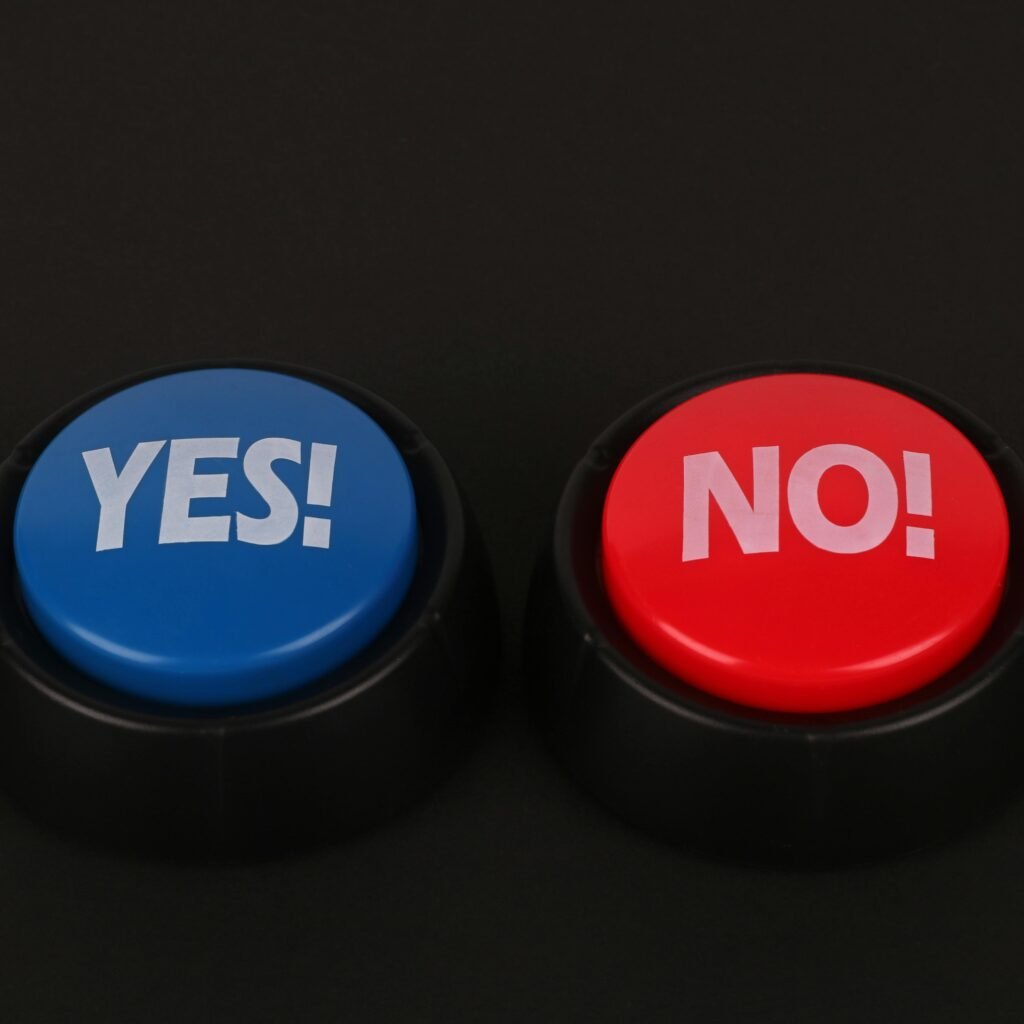 Big Bright Buttons on Black Surface