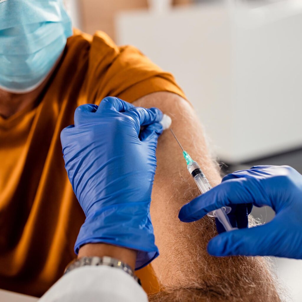 Illustration of the Bexsero meningococcal group B vaccine highlighting GSK's EMA submission for a single-dose booster in individuals vaccinated during infancy.
