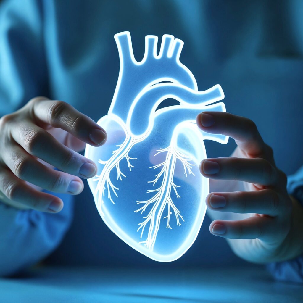 Illustration of HTX-001 antisense oligonucleotide therapy targeting cardiac fibrosis after FDA Fast Track designation for symptomatic nonobstructive hypertrophic cardiomyopathy