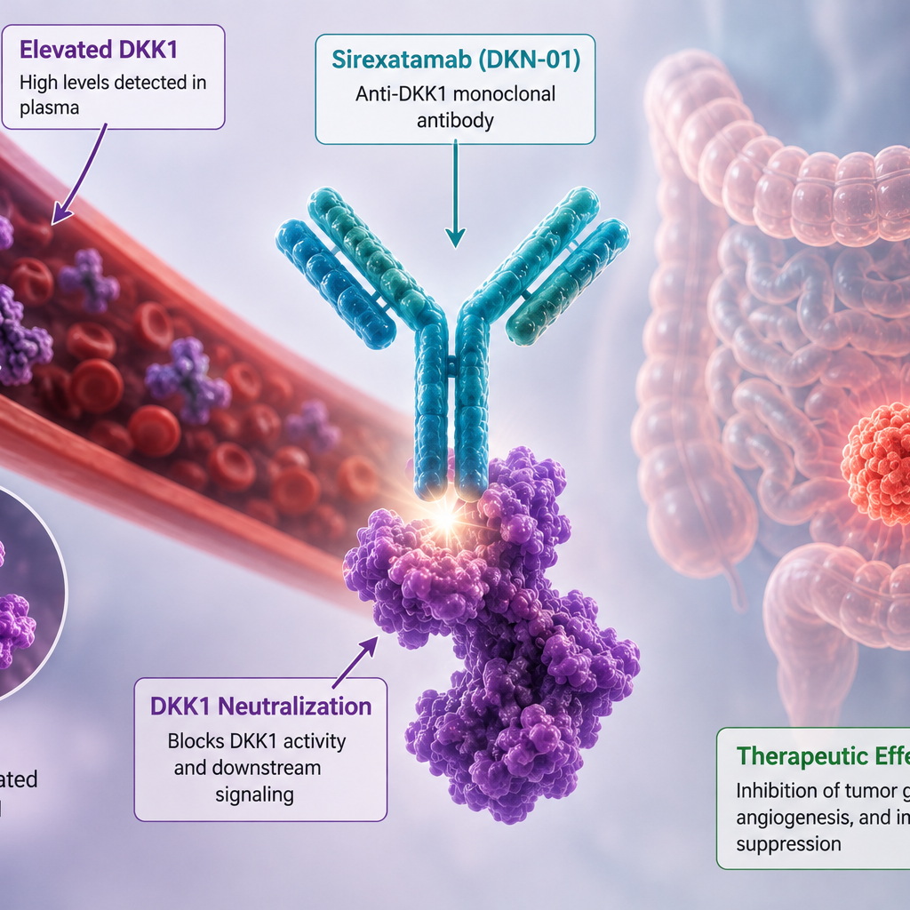 Sirexatamab clinical trial shows greater benefit in mCRC patients with elevated plasma DKK1