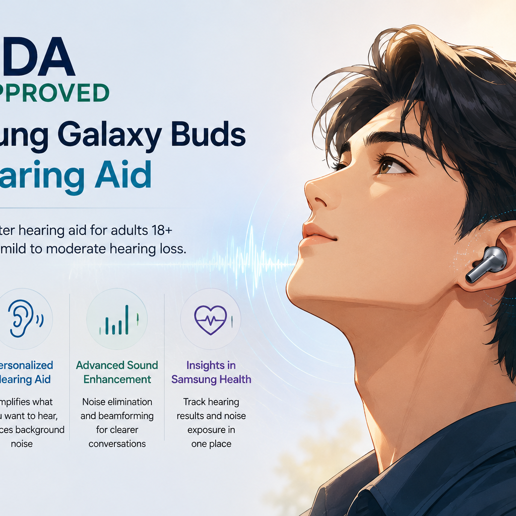 Samsung Galaxy Buds with FDA-cleared Hearing Aid feature for mild to moderate hearing loss
