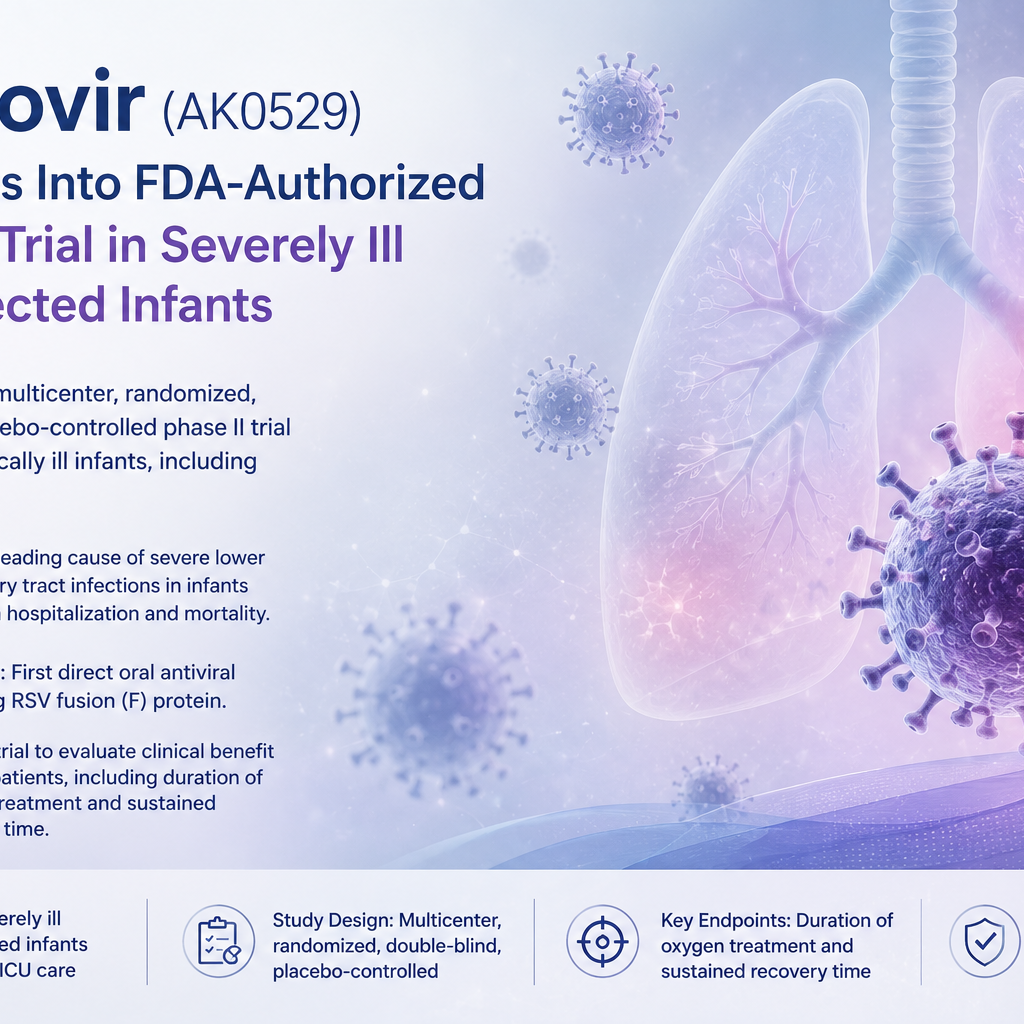Ziresovir advances to FDA-authorized phase II trial for severe RSV infection in infants requiring PICU care