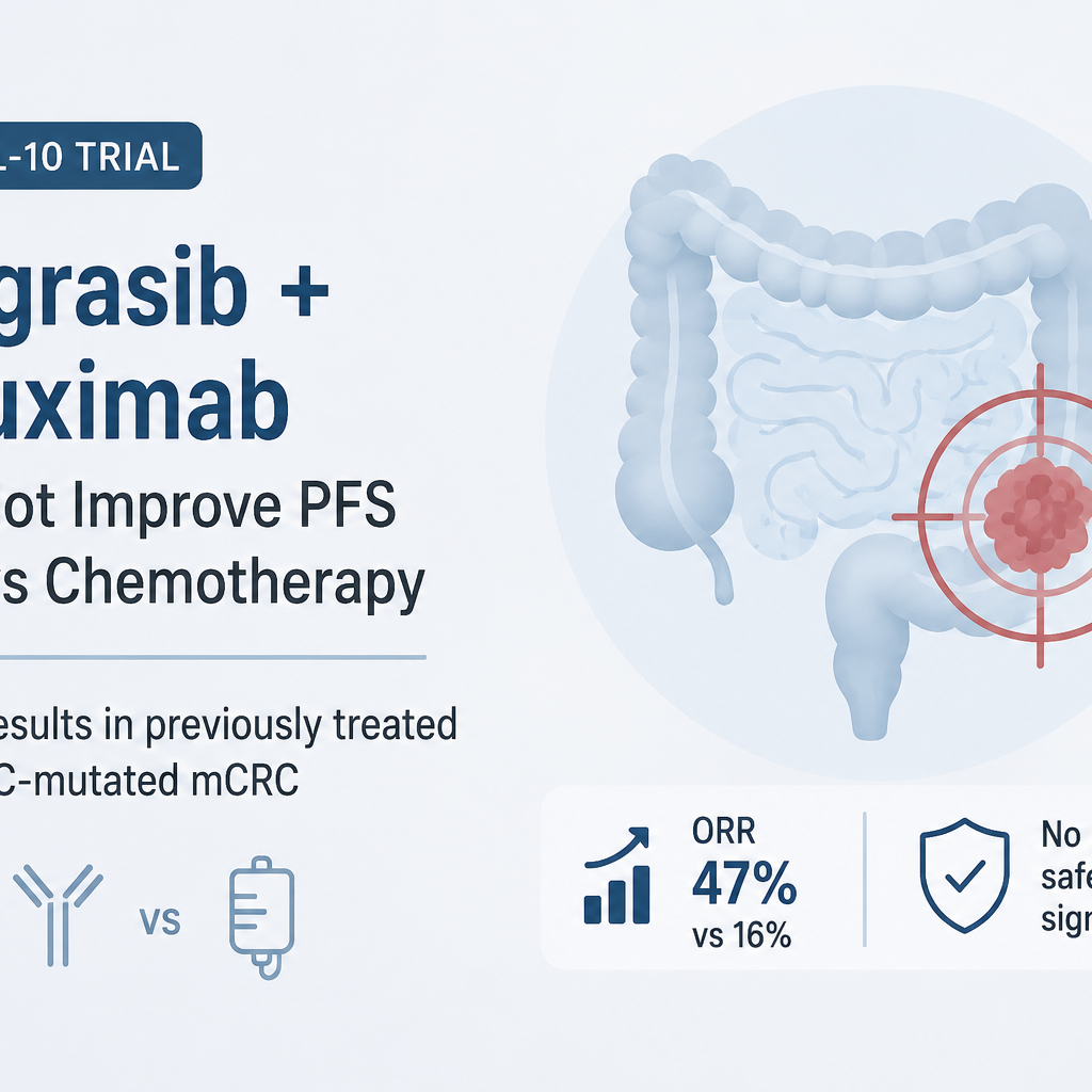 KRYSTAL-10 trial of adagrasib plus cetuximab versus chemotherapy in KRAS G12C-mutated metastatic colorectal cancer