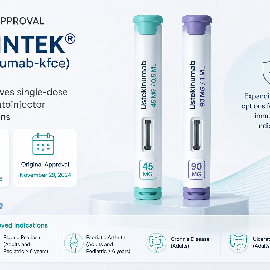 YESINTEK ustekinumab-kfce autoinjector pen presentation for subcutaneous injection