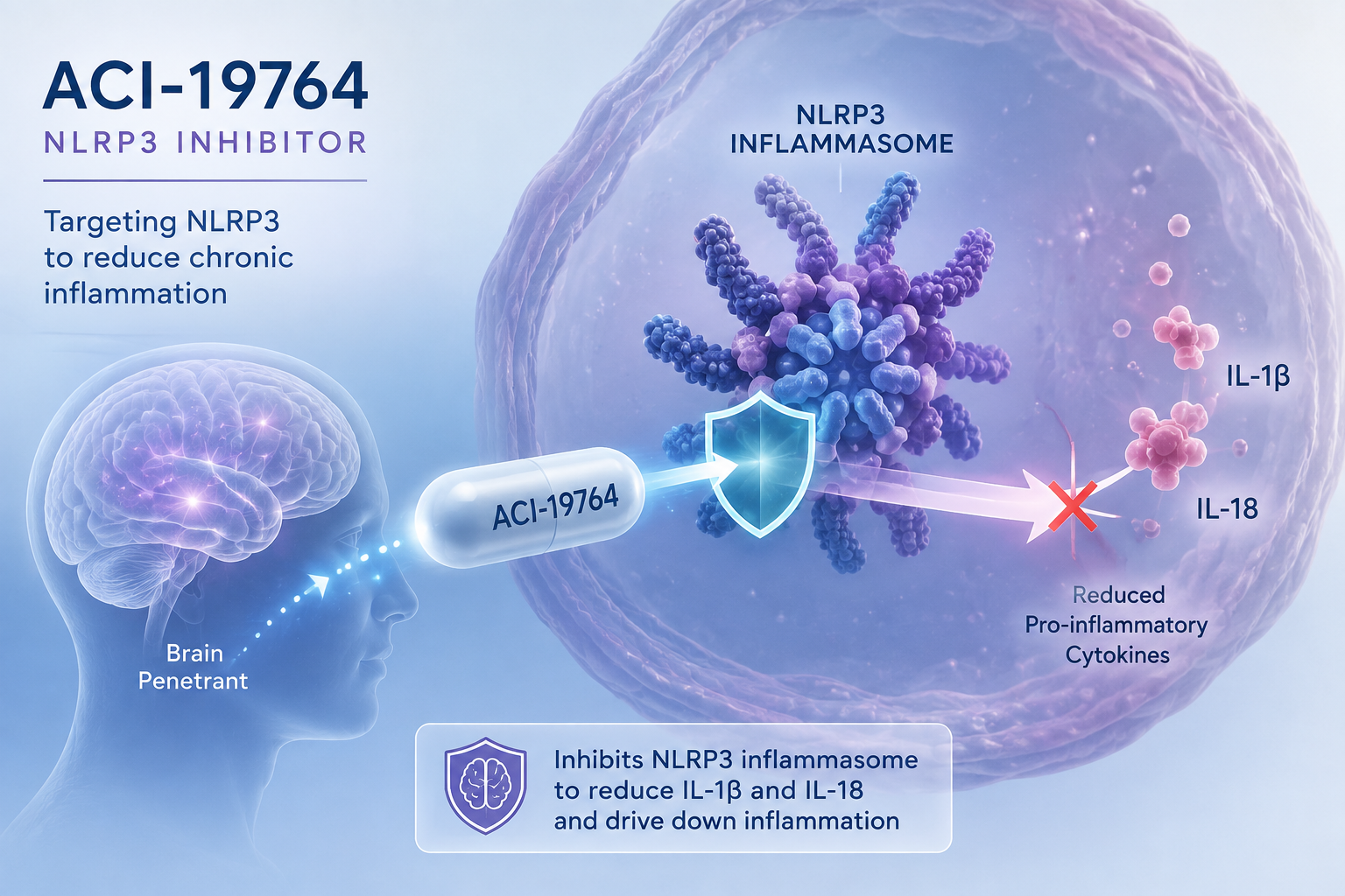 AC Immune ACI-19764 NLRP3 inflammasome inhibitor Phase 1 clinical trial
