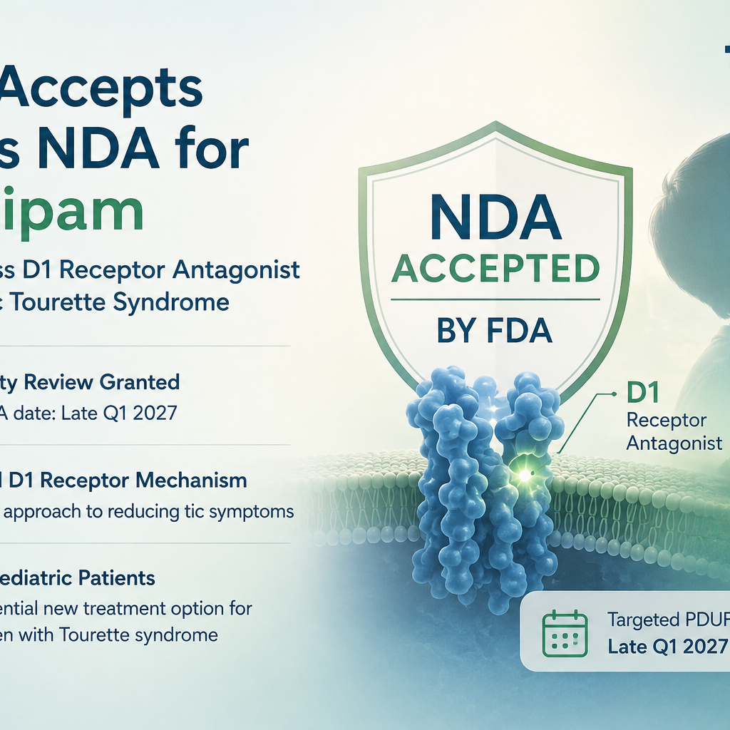 Teva ecopipam NDA accepted by FDA for pediatric Tourette syndrome
