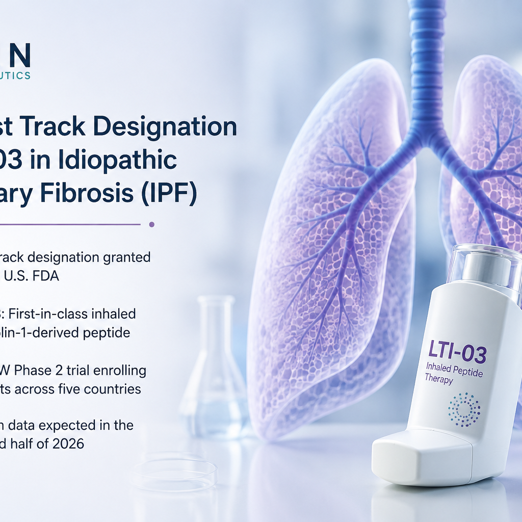 Rein Therapeutics LTI-03 receives FDA Fast Track designation for idiopathic pulmonary fibrosis