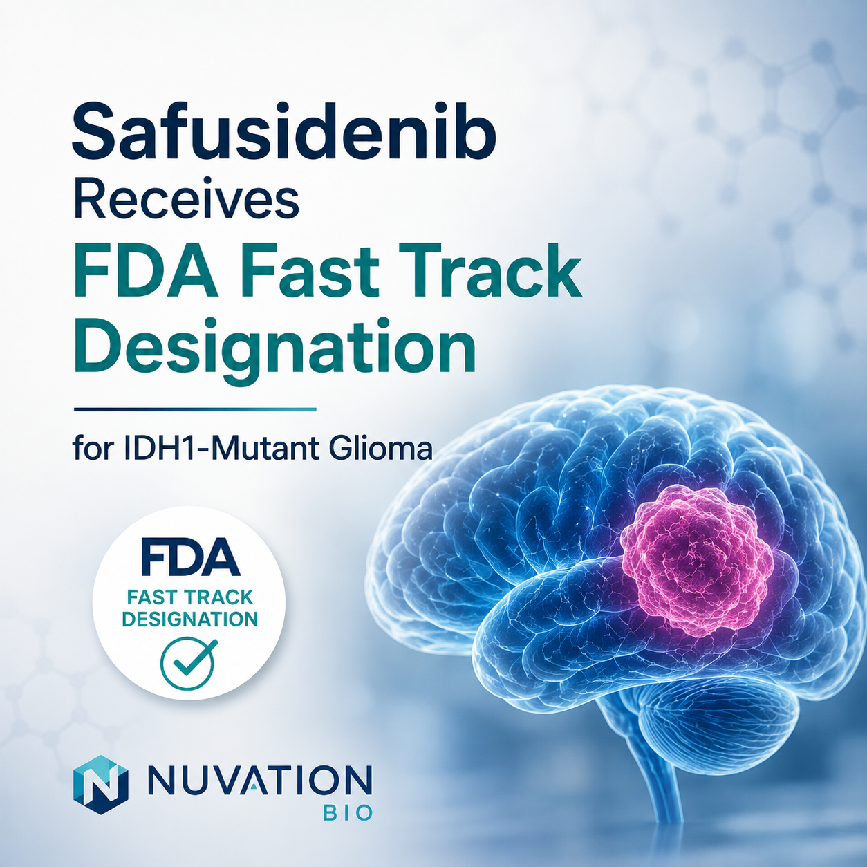 Safusidenib FDA Fast Track Designation for IDH1-mutant glioma