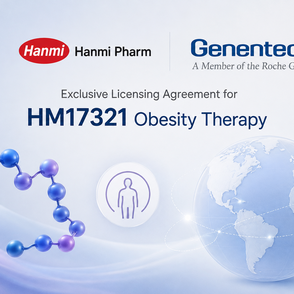 Hanmi Pharm and Genentech licensing agreement for HM17321 obesity drug candidate