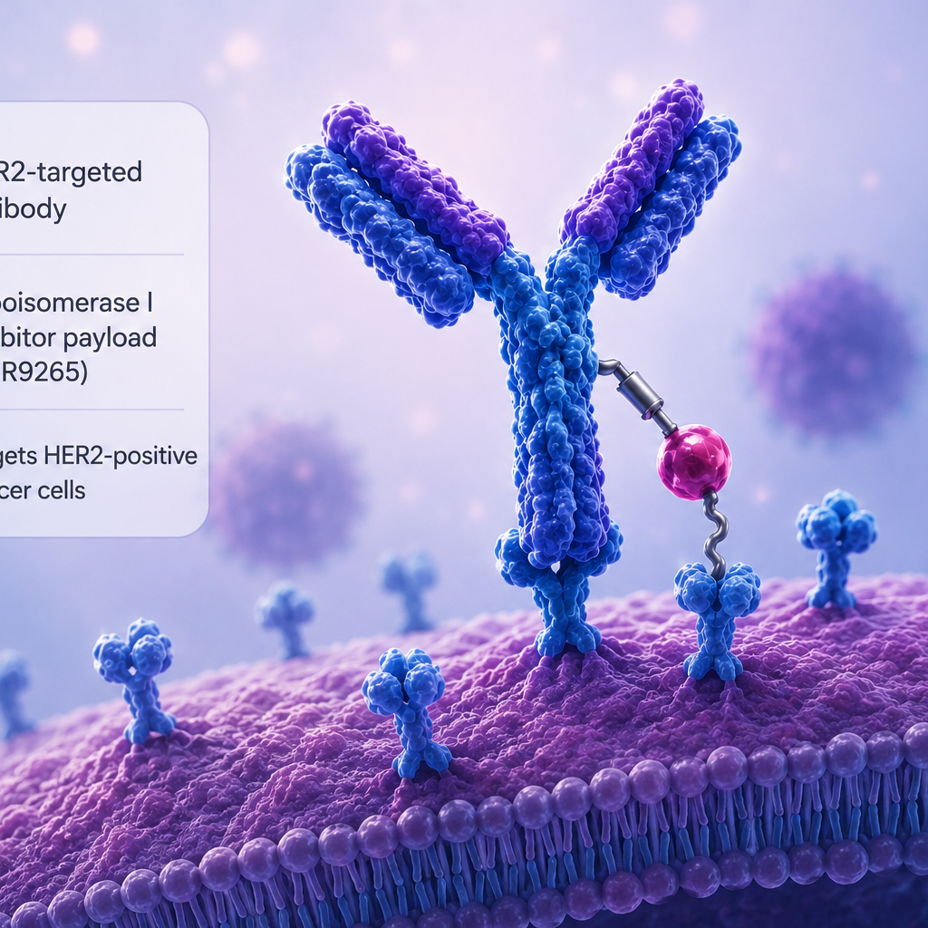 Trastuzumab rezetecan antibody-drug conjugate targeting HER2-positive breast cancer cells