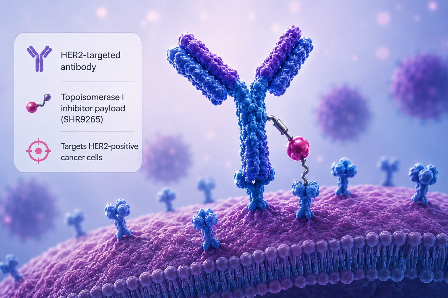 Trastuzumab rezetecan antibody-drug conjugate targeting HER2-positive breast cancer cells