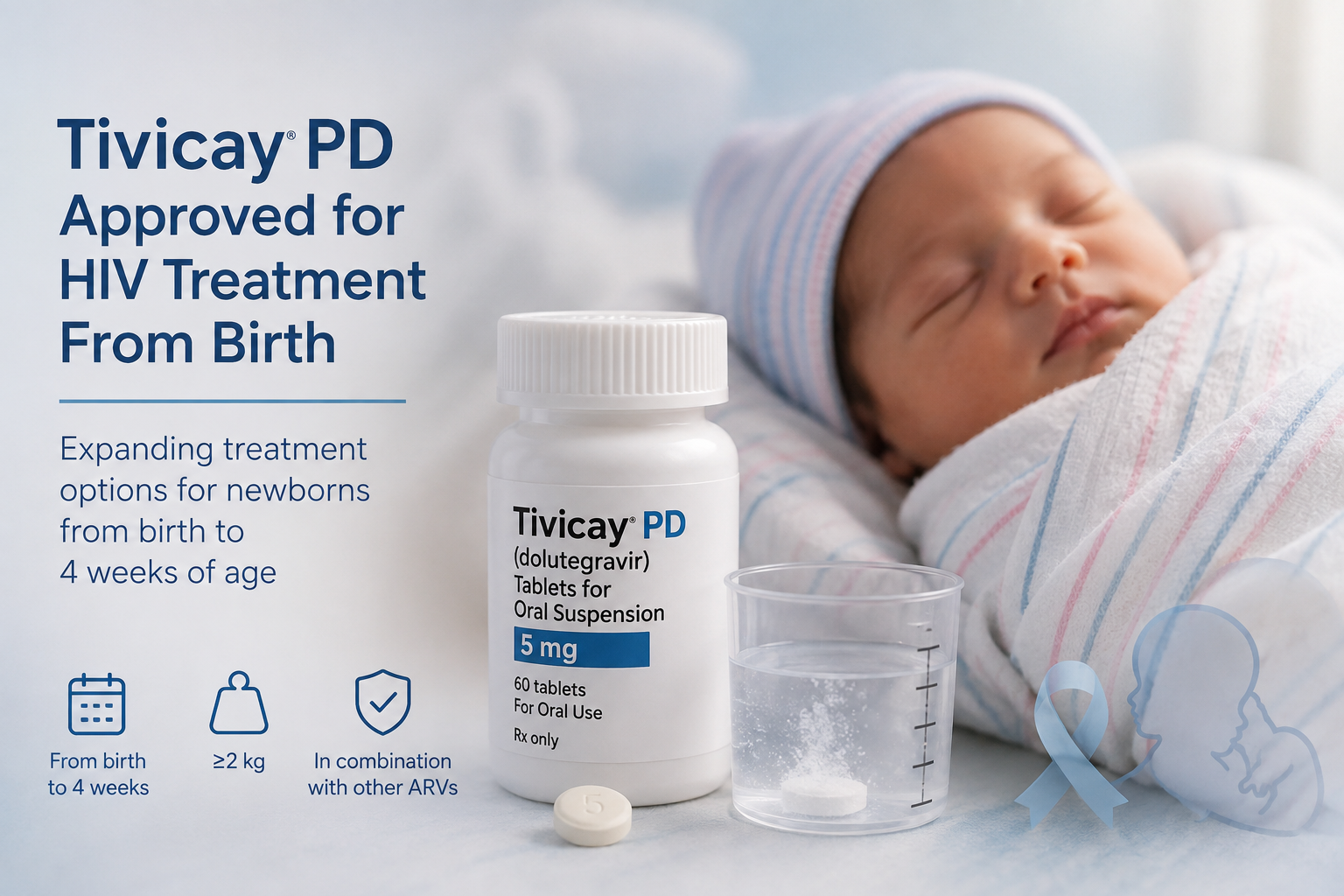 Tivicay PD dolutegravir tablets for oral suspension approved for HIV treatment in newborns