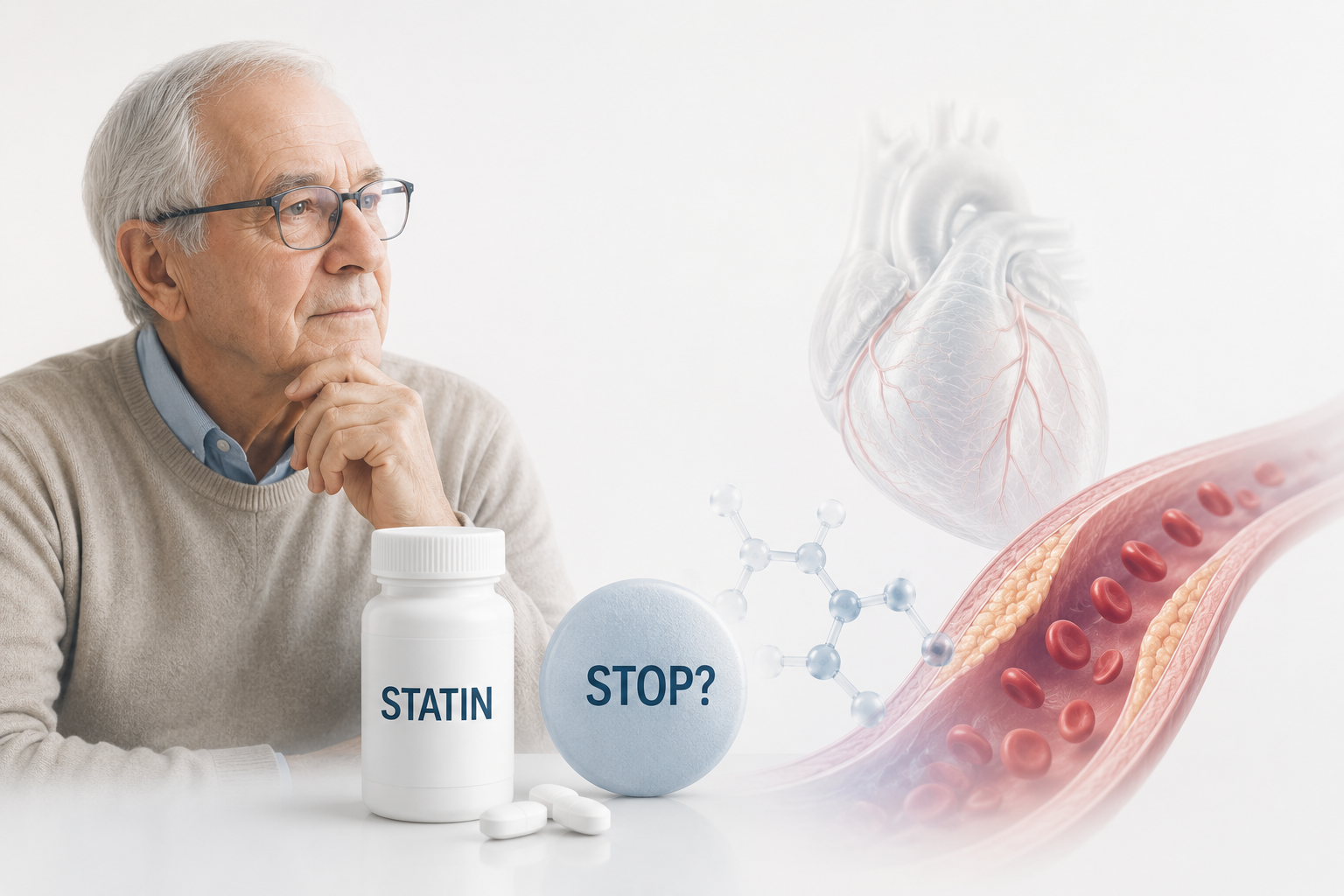 Older adult discussing statin treatment with a healthcare professional