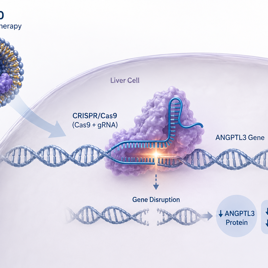 CTX310 in vivo CRISPR/Cas9 gene editing targeting ANGPTL3 for lipid lowering