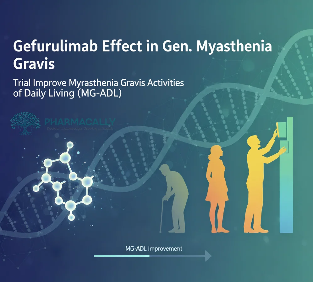 Illustration of gefurulimab, a once-weekly subcutaneous complement C5 inhibitor, improving neuromuscular transmission in acetylcholine receptor antibody-positive generalized myasthenia gravis following positive Phase 3 PREVAIL trial results published in JAMA Neurology.