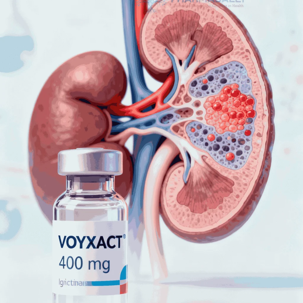 VOYXACT (sibeprenlimab) Phase 3 VISIONARY trial demonstrated stabilization of kidney function in adults with IgA nephropathy by selective APRIL inhibition.