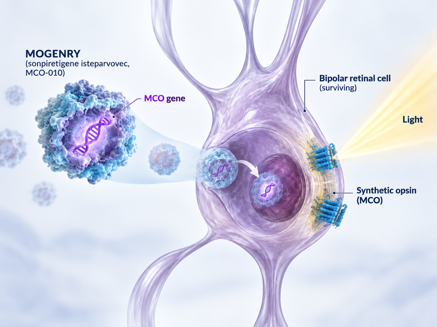 MOGENRY optogenetic gene therapy for severe retinitis pigmentosa and vision restoration