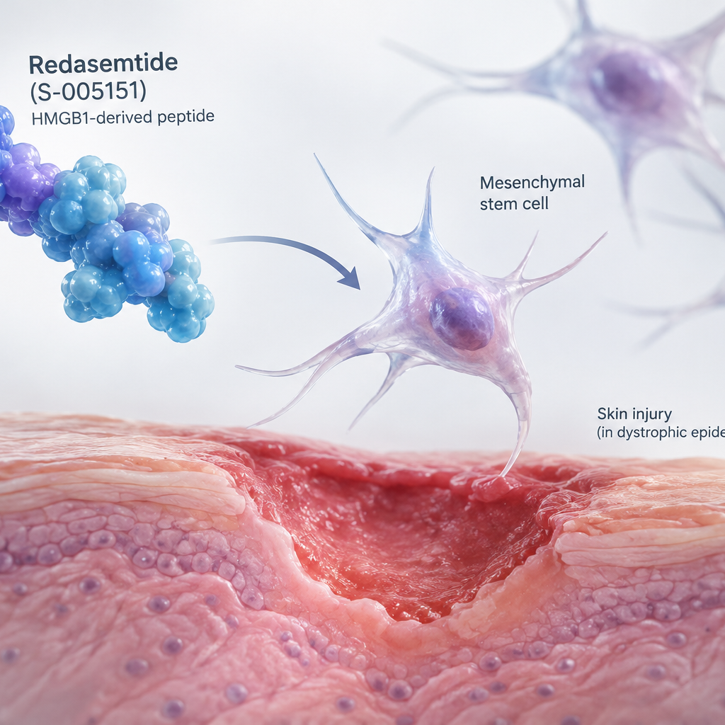 Redasemtide shows ulcer closure in dystrophic epidermolysis bullosa but misses Phase 2 stroke trial endpoint