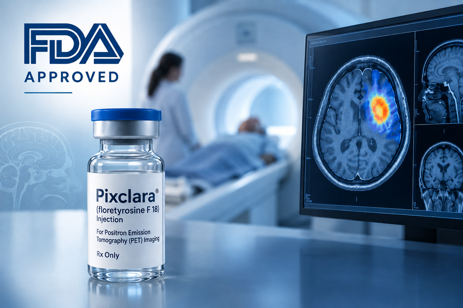 FDA-approved Pixclara 18F-FET PET imaging drug for glioma