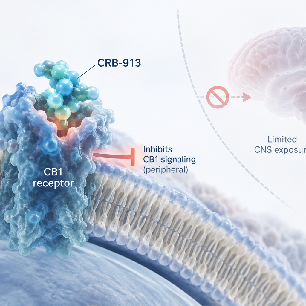CRB-913 oral CB1 inverse agonist shows 5% weight loss in Phase 1b obesity trial