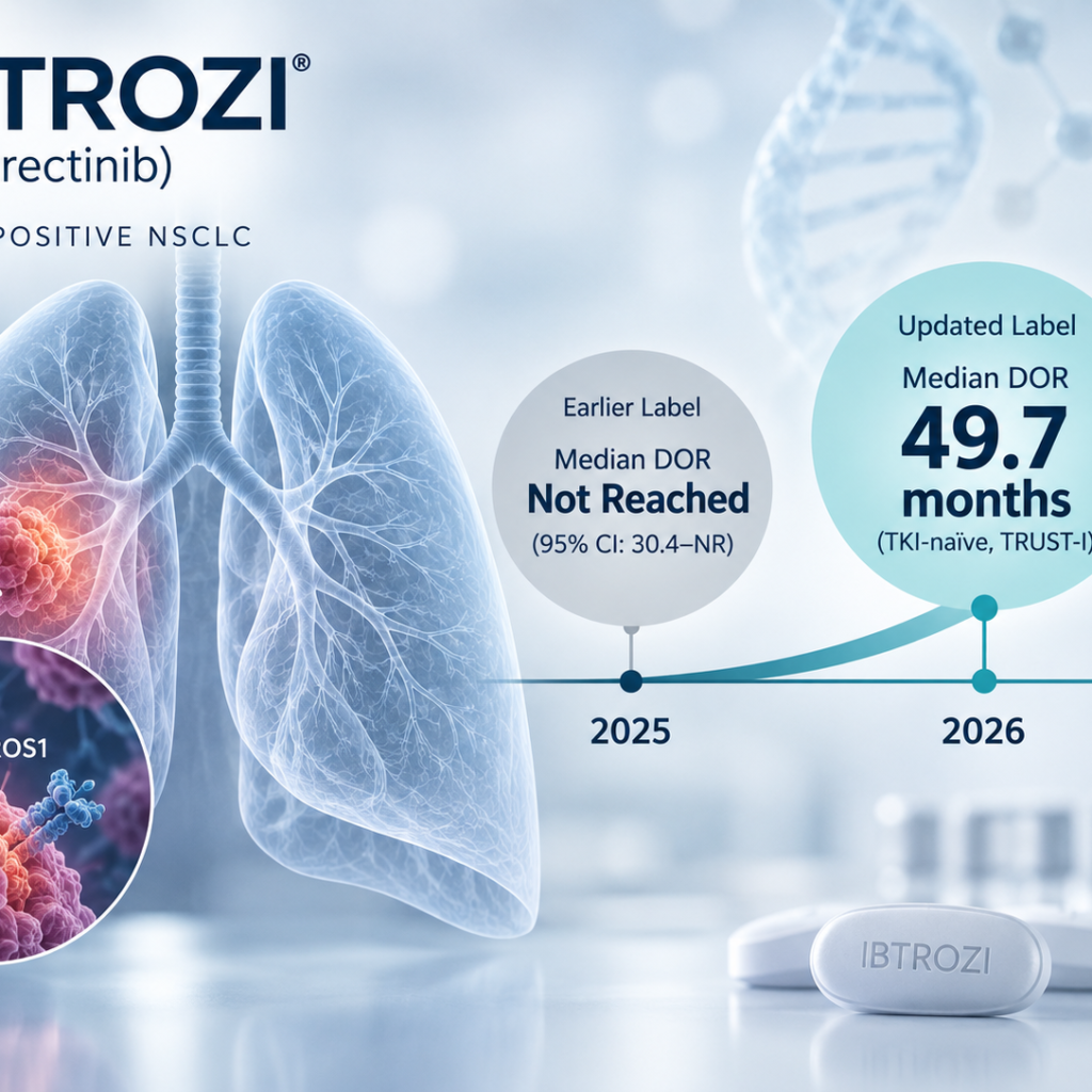 FDA updated IBTROZI taletrectinib label with 49.7-month median duration of response in TKI-naive ROS1-positive NSCLC
