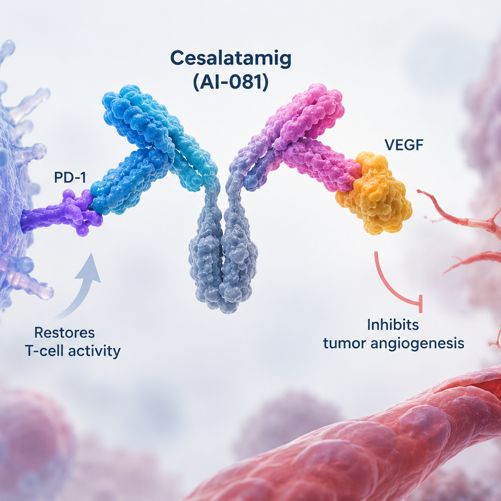 Cesalatamig PD-1 VEGF bispecific antibody development for non-small cell lung cancer