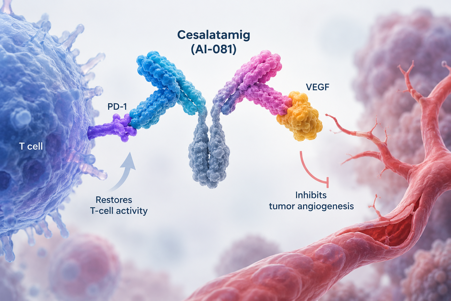 Cesalatamig PD-1 VEGF bispecific antibody development for non-small cell lung cancer