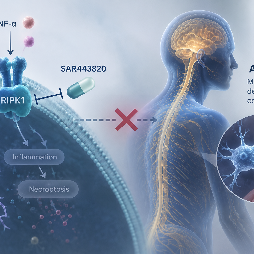 SAR443820 RIPK1 inhibitor mechanism and phase 2 HIMALAYA trial in amyotrophic lateral sclerosis