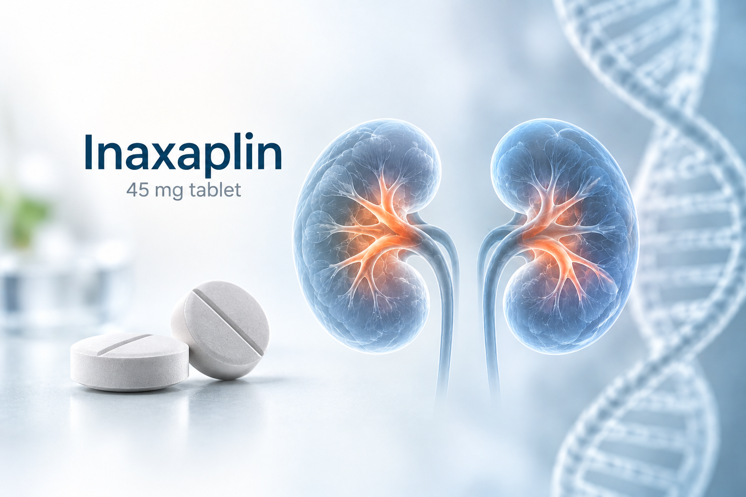 Graph showing 42.7 percent UACR proteinuria reduction with inaxaplin in Phase 2b AMPLIFIED study for APOL1-mediated kidney disease