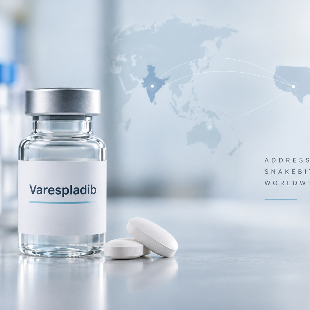 Varespladib Phase 2 BRAVIO trial for snakebite envenomation showing krait and copperhead subgroup findings