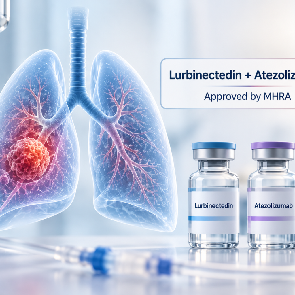 Lurbinectedin with atezolizumab approved by MHRA for maintenance treatment of extensive-stage small cell lung cancer