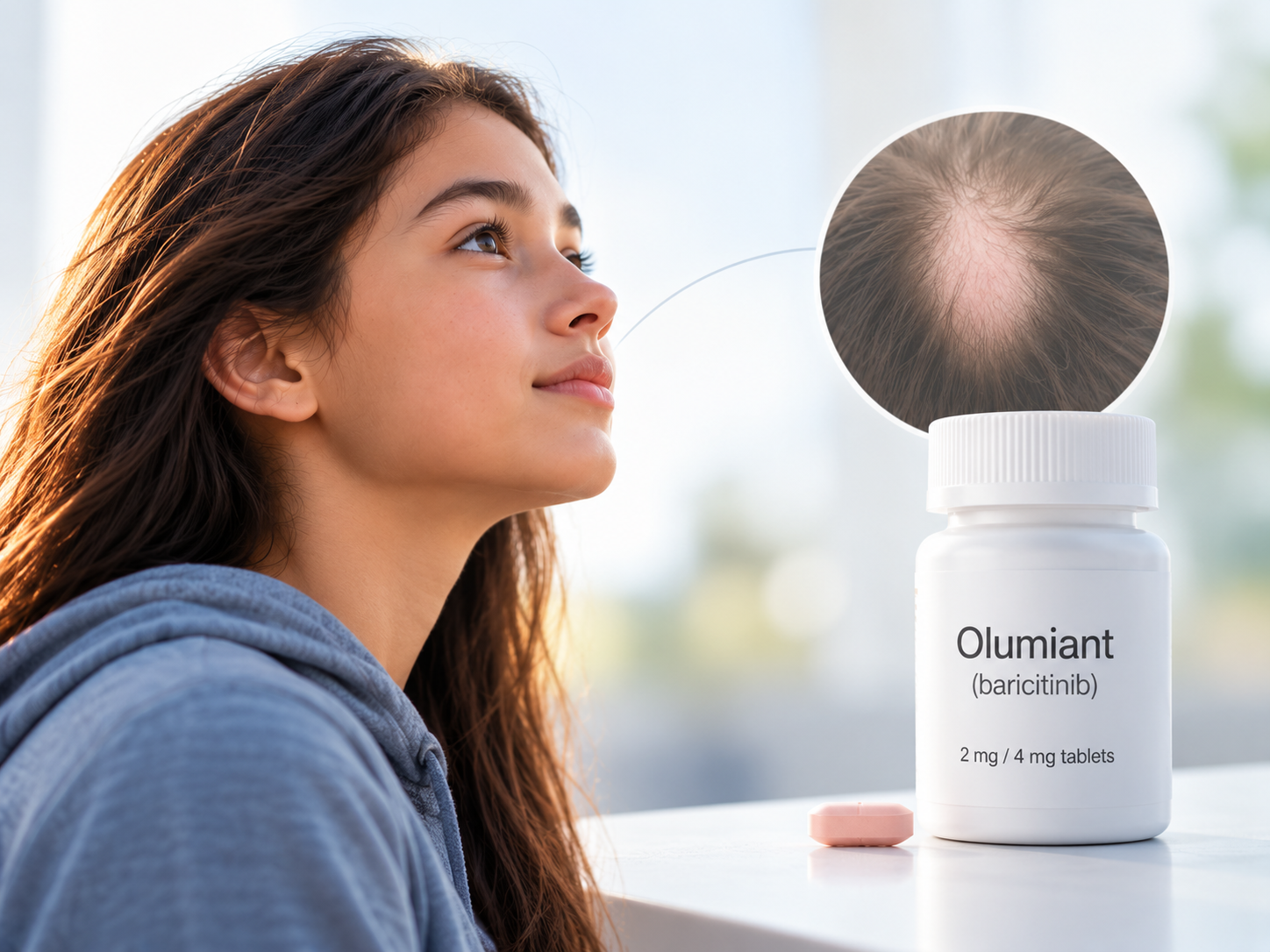 Olumiant (baricitinib) FDA approved for adolescents aged 12 years and older with severe alopecia areata