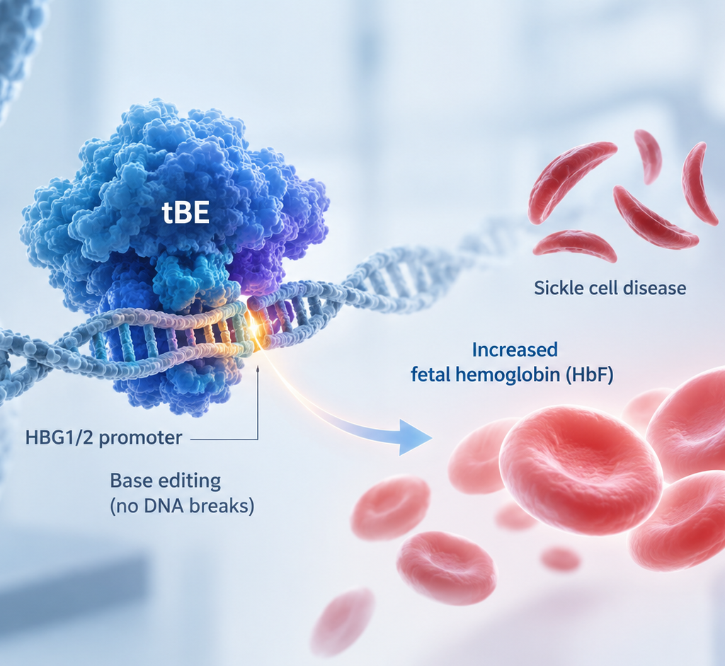 CS-101 and CS-206 base-editing therapy showing HbF reactivation in sickle cell disease and beta-thalassemia