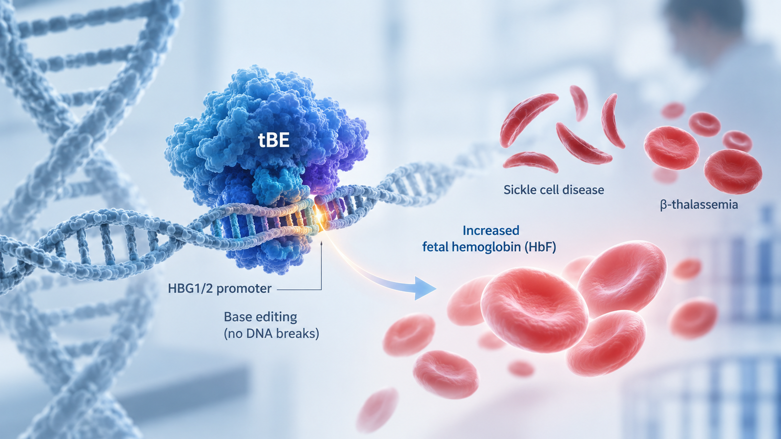 CS-101 and CS-206 base-editing therapy showing HbF reactivation in sickle cell disease and beta-thalassemia