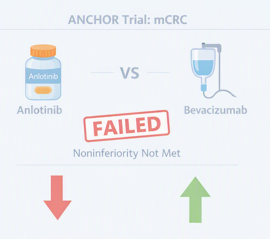 ANCHOR phase 3 trial results comparing anlotinib plus CapeOX to bevacizumab in RAS/BRAF wild-type metastatic colorectal cancer
