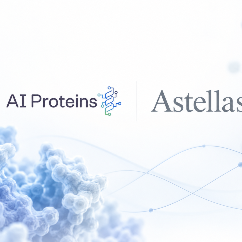 AI Proteins and Astellas collaboration to discover AI-designed miniprotein therapeutics.