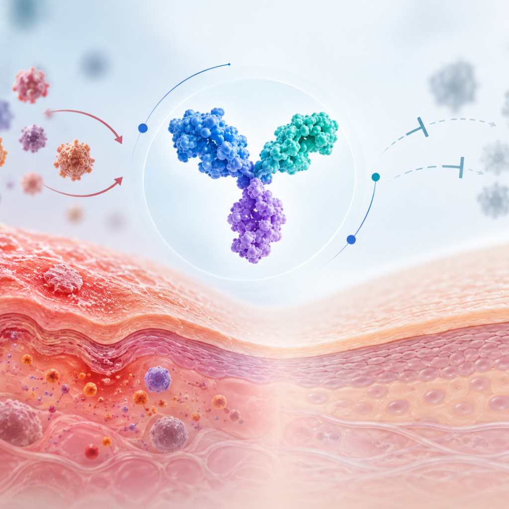 Tilrekimig Phase 2 atopic dermatitis study showing skin clearance and EASI-75 response