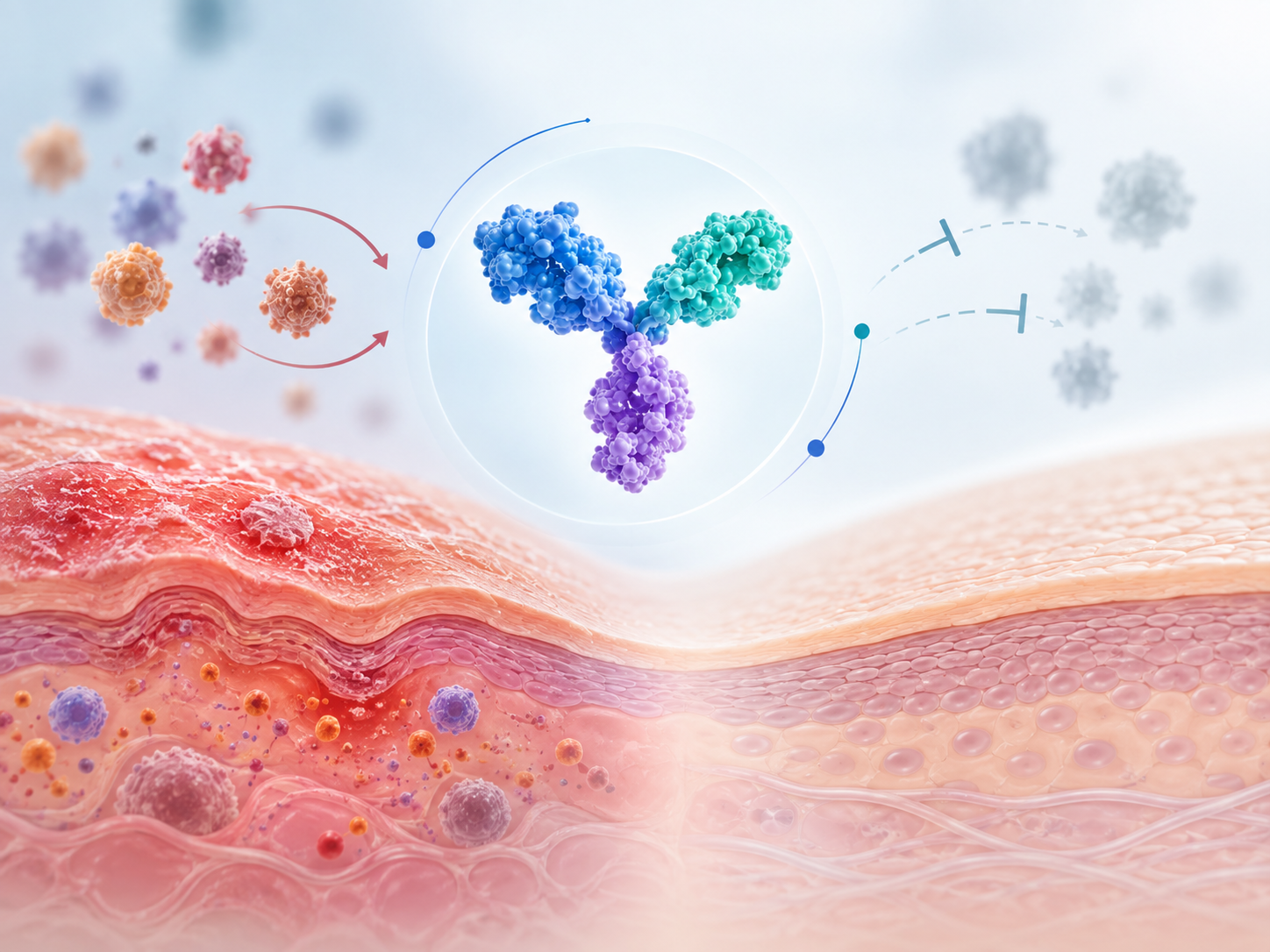 Tilrekimig Phase 2 atopic dermatitis study showing skin clearance and EASI-75 response