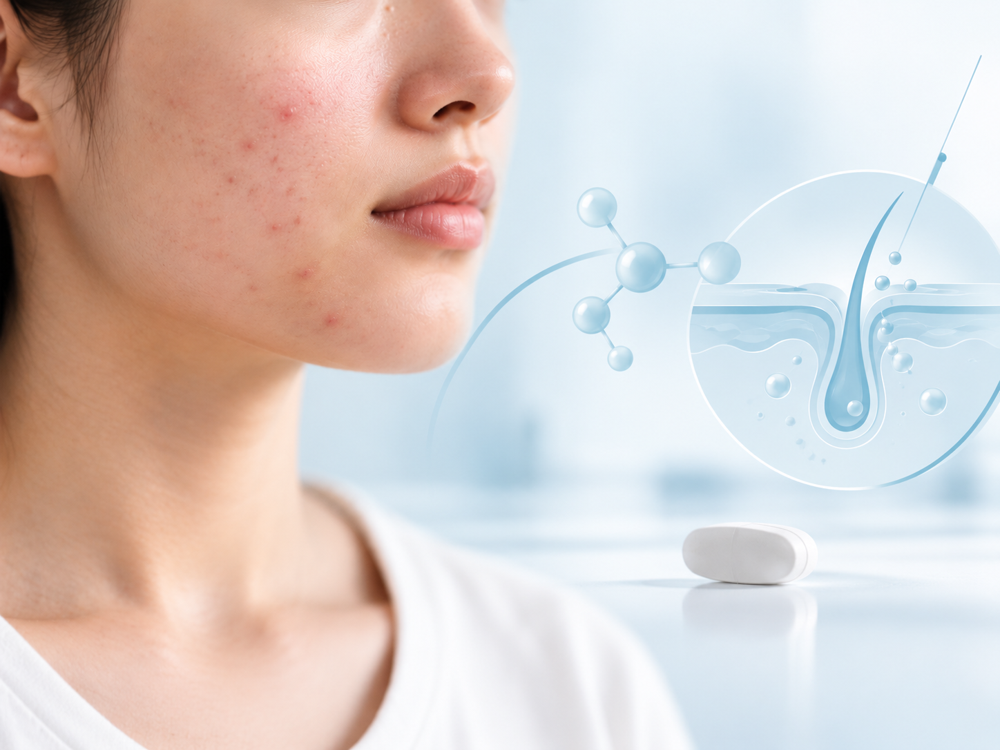 Denifanstat Phase 3 trial results showing sustained reduction in acne lesions over 52 weeks