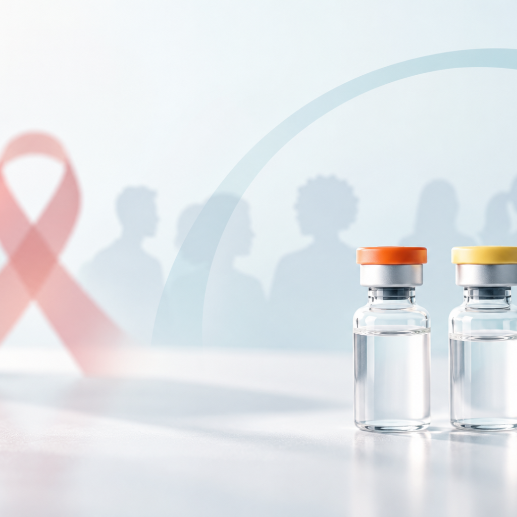 Illustration of long-acting cabotegravir and rilpivirine treatment and viral suppression in people with HIV, reflecting ViiV Healthcare's OPERA real-world cohort findings.
