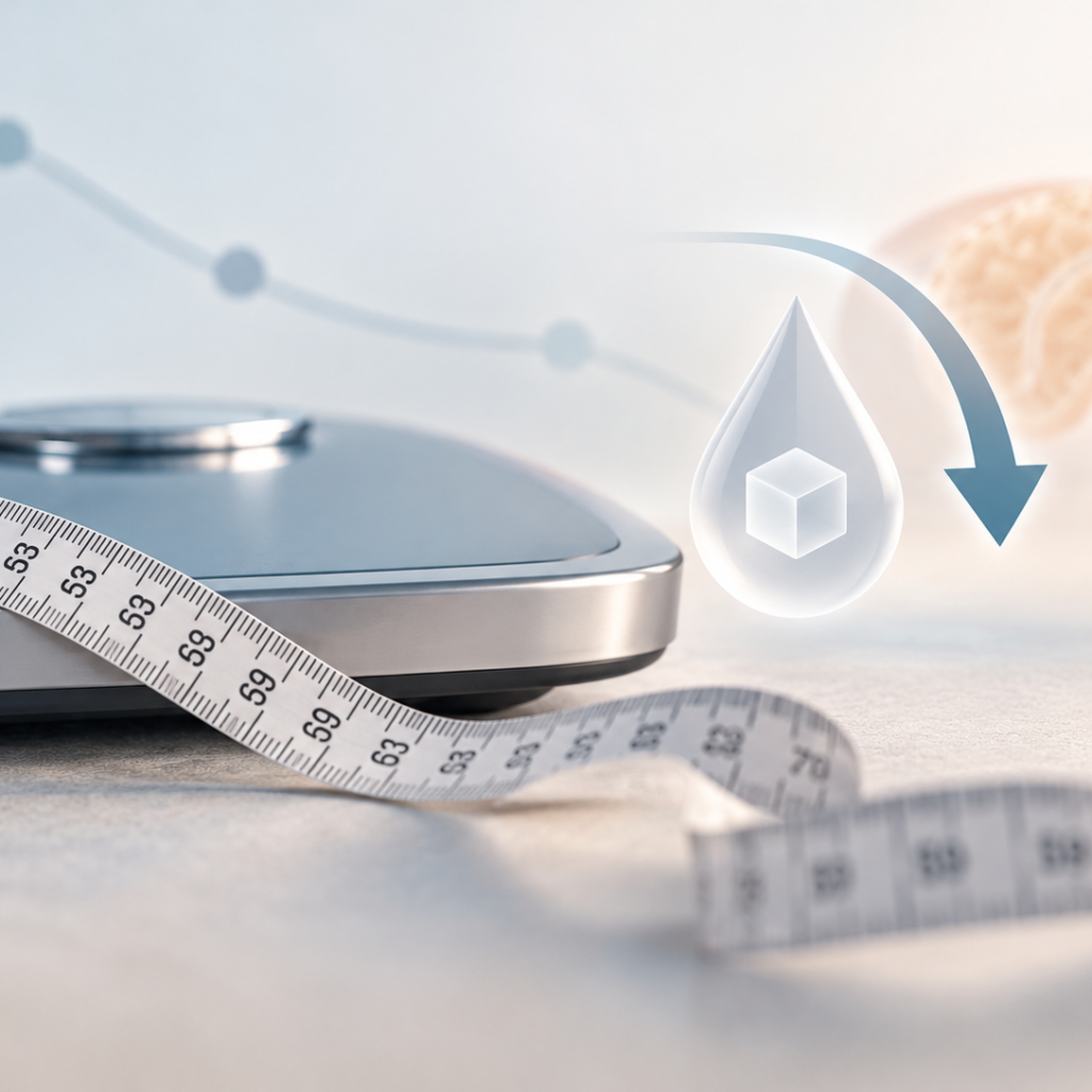 Clinical illustration representing retatrutide and semaglutide comparison for weight loss and blood glucose control in type 2 diabetes.