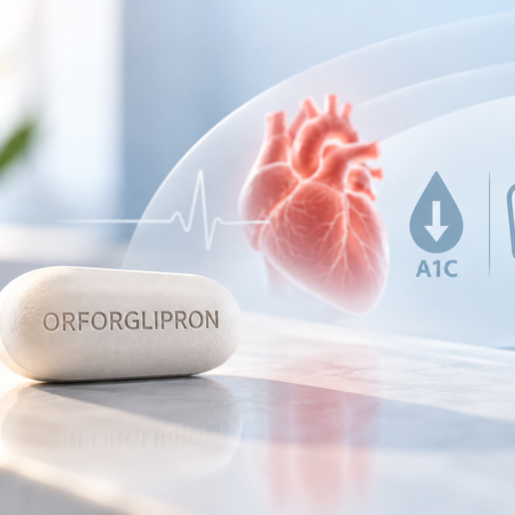 Orforglipron oral GLP-1 receptor agonist cardiovascular safety and A1C reduction in type 2 diabetes