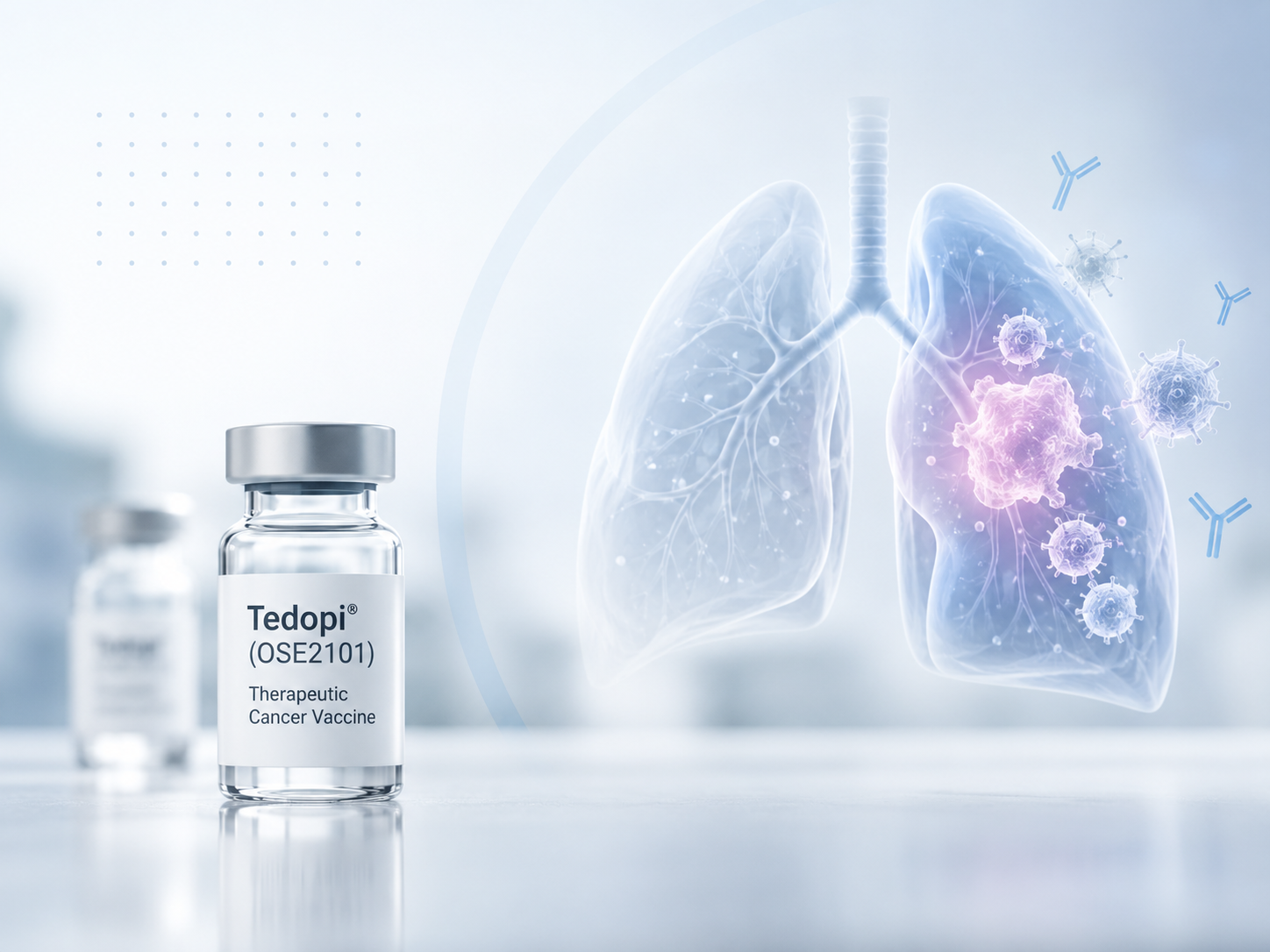OSE Immunotherapeutics’ investigational Tedopi cancer vaccine combined with docetaxel or nivolumab in a Phase 2 trial for metastatic non-small cell lung cancer.