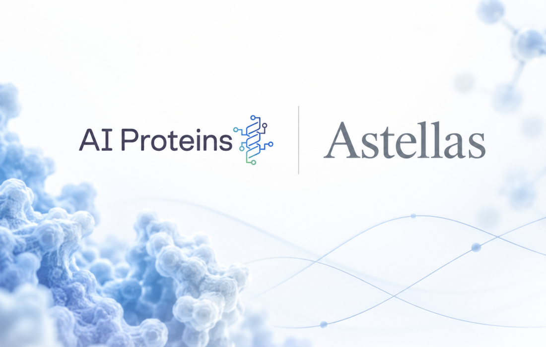 AI Proteins and Astellas collaboration to discover AI-designed miniprotein therapeutics.
