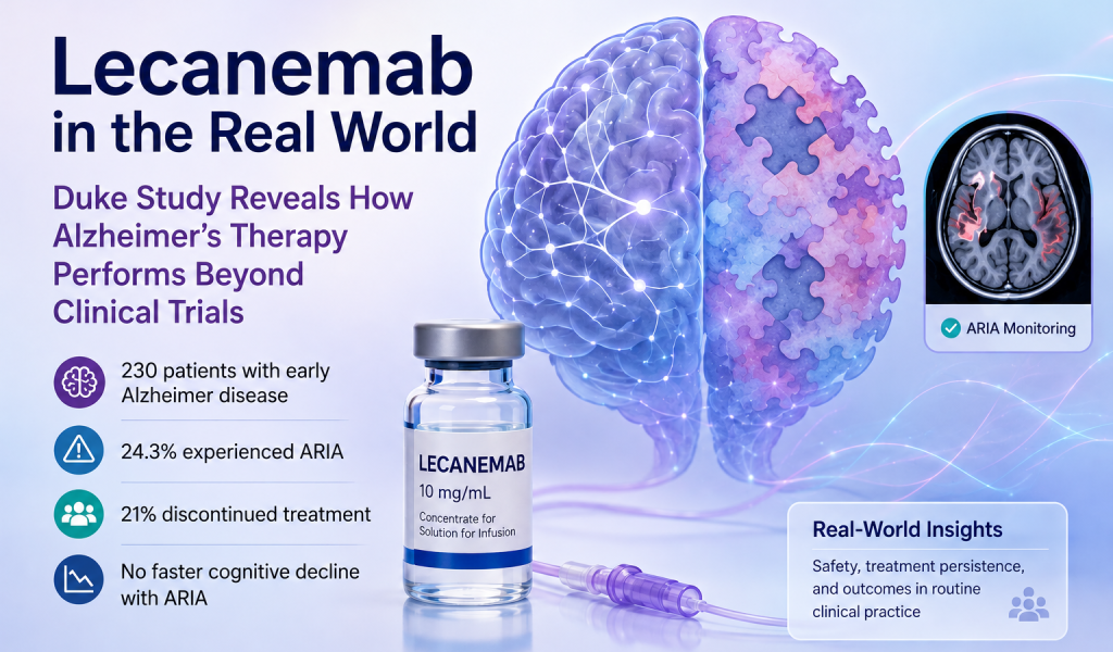 Lecanemab real-world study showing Alzheimer disease treatment and ARIA monitoring