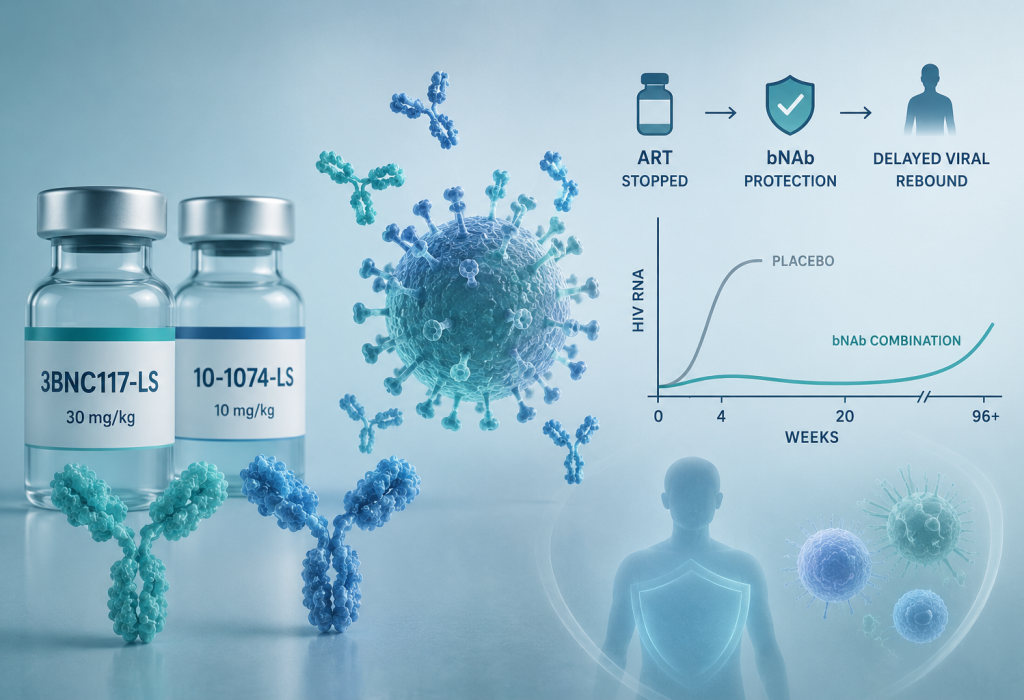 Long-acting HIV antibodies 3BNC117-LS and 10-1074-LS delay viral rebound in the Phase 2 RIO trial