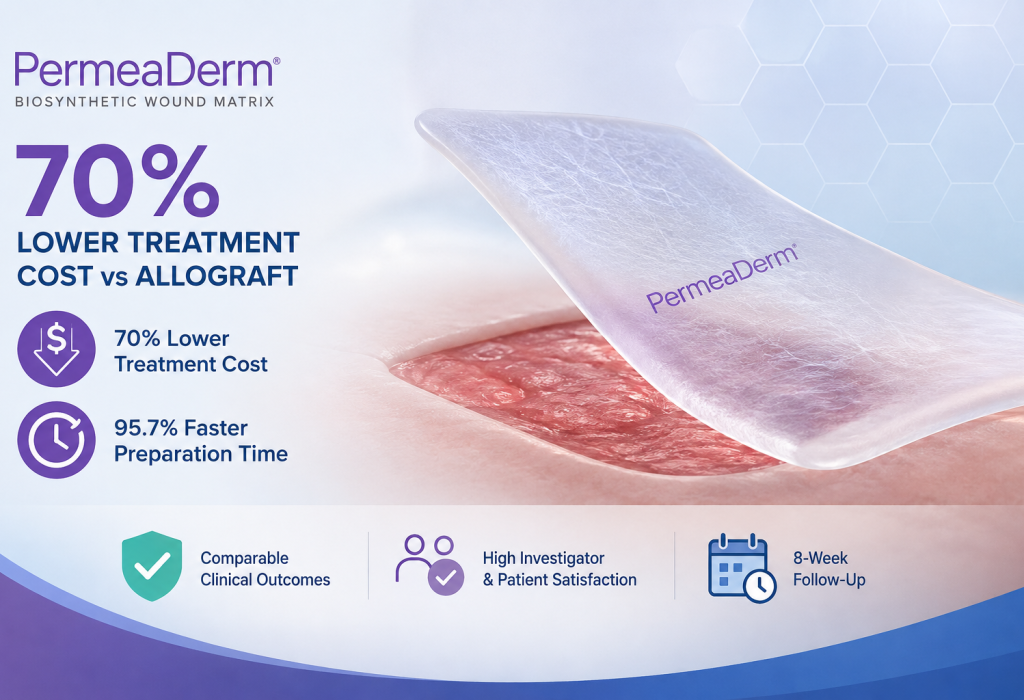 PermeaDerm biosynthetic wound matrix demonstrates 70% lower treatment cost compared with cadaveric allograft