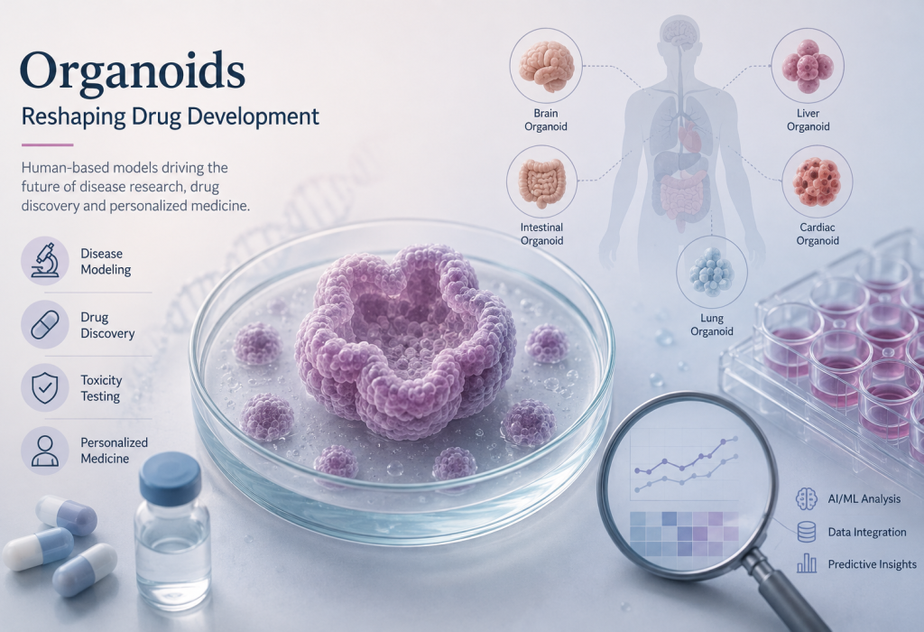 Organoids used in drug development and human-based biomedical research