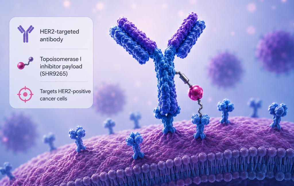 Trastuzumab rezetecan antibody-drug conjugate targeting HER2-positive breast cancer cells