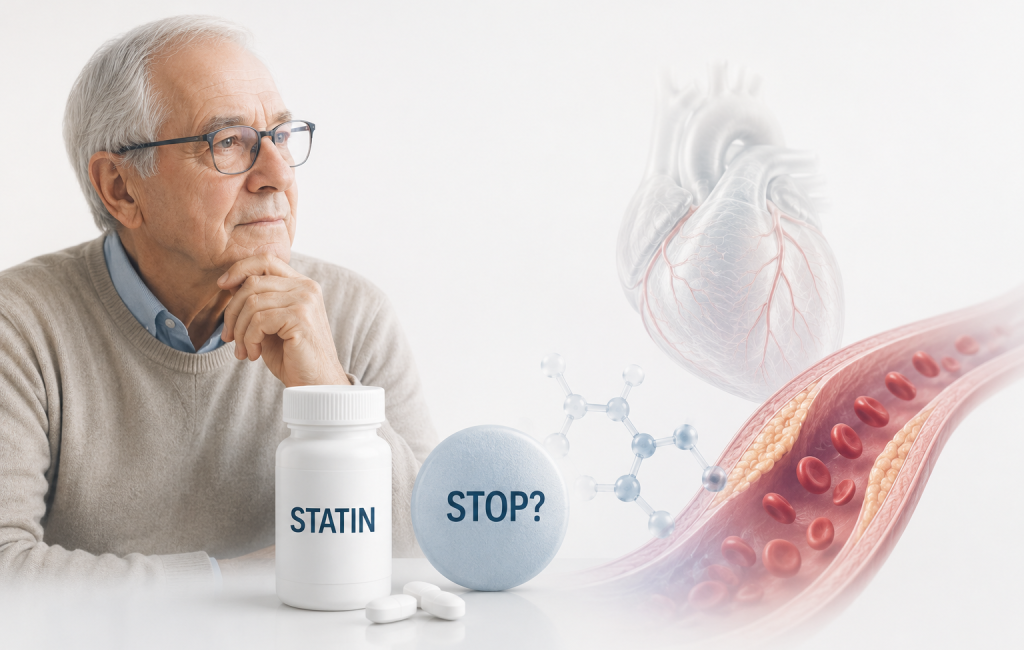 Older adult discussing statin treatment with a healthcare professional